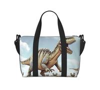 Gym Bags Small Color owl pattern Duffel Bag Overnight Bag with Shoe Compartment Carryon Bag for Men Women, Dinosaur Walking, One Size