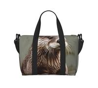 Gym Bags Small Colorful Music Notes Duffel Bag Overnight Bag with Shoe Compartment Carryon Bag for Men Women, Otter Animal, One Size