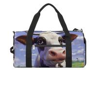 Gym Bags Small Creative African Culture Duffel Bag Overnight Bag with Shoe Compartment Carryon Bag for Men Women, Cute Cow, One Size, Art Deco