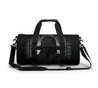 Gym Bags Small Cute Cartoon Dog Duffel Bag Overnight Bag with Shoe Compartment Carryon Bag for Men Women, Black hat dark side hacker, 17.7in/9in/9in, Art Deco