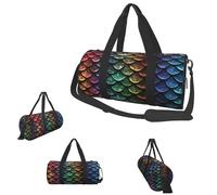 Gym Bags Small Cute Penguin Duffel Bag Overnight Bag with Shoe Compartment Carryon Bag for Men Women, Dragon Scale, One Size