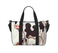 Gym Bags Small Dairy cow Duffel Bag Overnight Bag with Shoe Compartment Carryon Bag for Men Women, Dairy Cow, One Size