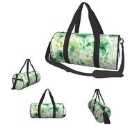 Gym Bags Small Fireflies Duffel Bag Overnight Bag with Shoe Compartment Carryon Bag for Men Women, Watercolor Green Flowers, One Size