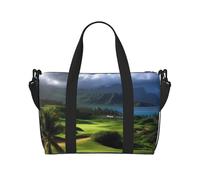 Gym Bags Small Five cute penguins Duffel Bag Overnight Bag with Shoe Compartment Carryon Bag for Men Women, Scenic Hawaii Golf Tropical, One Size