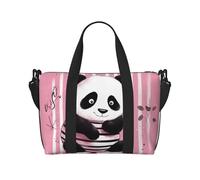 Gym Bags Small Five cute penguins Duffel Bag Overnight Bag with Shoe Compartment Carryon Bag for Men Women, Striped Panda, One Size