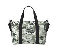 Gym Bags Small Five cute penguins Duffel Bag Overnight Bag with Shoe Compartment Carryon Bag for Men Women, White Camouflage, One Size