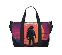 Gym Bags Small Five cute penguins Duffel Bag Overnight Bag with Shoe Compartment Carryon Bag for Men Women, Cool Astronaut, One Size