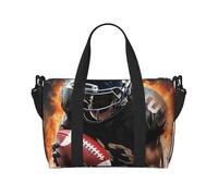 Gym Bags Small Five cute penguins Duffel Bag Overnight Bag with Shoe Compartment Carryon Bag for Men Women, Cool American Football, One Size