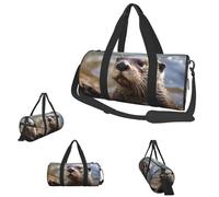 Gym Bags Small French Bulldog Glasses Duffel Bag Overnight Bag with Shoe Compartment Carryon Bag for Men Women, Otter Playing In The Water, One Size