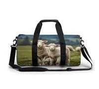 Gym Bags Small French Poodle Duffel Bag Overnight Bag with Shoe Compartment Carryon Bag for Men Women, Lambs and Sheep, 17.7in/9in/9in, Art Deco