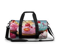 Gym Bags Small French Poodle Duffel Bag Overnight Bag with Shoe Compartment Carryon Bag for Men Women, Cupcake, 17.7in/9in/9in, Art Deco