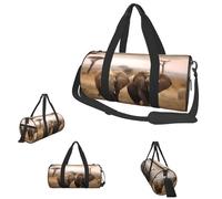 Gym Bags Small Golden Retriever Dog Duffel Bag Overnight Bag with Shoe Compartment Carryon Bag for Men Women, Wild Animals Elephants, One Size
