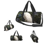 Gym Bags Small Golden Retriever Dog Duffel Bag Overnight Bag with Shoe Compartment Carryon Bag for Men Women, White Peacock, One Size