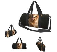 Gym Bags Small Golden Retriever Dog Duffel Bag Overnight Bag with Shoe Compartment Carryon Bag for Men Women, Golden Retriever Dog, One Size