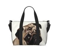 Gym Bags Small Golden retriever Duffel Bag Overnight Bag with Shoe Compartment Carryon Bag for Men Women, Pug Dog, One Size