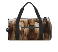 Gym Bags Small Guinea Pigs Duffel Bag Overnight Bag with Shoe Compartment Carryon Bag for Men Women, Many Horses, One Size, Art Deco