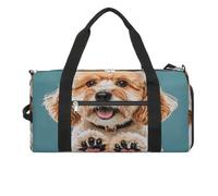 Gym Bags Small Husky Duffel Bag Overnight Bag with Shoe Compartment Carryon Bag for Men Women, Lover Dog Paws, One Size, Art Deco