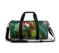Gym Bags Small Husky Duffel Bag Overnight Bag with Shoe Compartment Carryon Bag for Men Women, Two parrots love each other, 17.7in/9in/9in, Art Deco