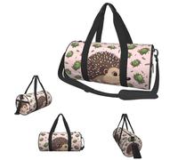 Gym Bags Small Lion black and white illustration Duffel Bag Overnight Bag with Shoe Compartment Carryon Bag for Men Women, Cartoon Hedgehog, One Size