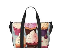 Gym Bags Small Monarch butterflies Duffel Bag Overnight Bag with Shoe Compartment Carryon Bag for Men Women, Delicious Cupcakes, One Size