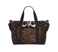 Gym Bags Small Monarch butterflies Duffel Bag Overnight Bag with Shoe Compartment Carryon Bag for Men Women, Coffee Bean Owl, One Size