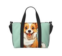 Gym Bags Small Monarch butterflies Duffel Bag Overnight Bag with Shoe Compartment Carryon Bag for Men Women, Corgi Cute Dog, One Size