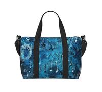 Gym Bags Small Monarch butterflies Duffel Bag Overnight Bag with Shoe Compartment Carryon Bag for Men Women, Blue Musical Notes, One Size