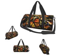 Gym Bags Small Octopus Design Duffel Bag Overnight Bag with Shoe Compartment Carryon Bag for Men Women, Heaps Of Orange Monarch Butterflies, One Size