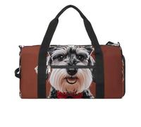 Gym Bags Small Oil Cute Schnauzer Dogs Duffel Bag Overnight Bag with Shoe Compartment Carryon Bag for Men Women, Oil Cute Schnauzer Dogs, One Size, Art Deco