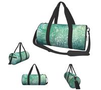 Gym Bags Small Oil painting red flower Duffel Bag Overnight Bag with Shoe Compartment Carryon Bag for Men Women, Green Sea Blue Seaweed, One Size