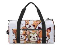 Gym Bags Small Orangutan Face Duffel Bag Overnight Bag with Shoe Compartment Carryon Bag for Men Women, Cute Corgi Puppy, One Size, Art Deco
