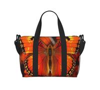 Gym Bags Small Pansy Perfection Duffel Bag Overnight Bag with Shoe Compartment Carryon Bag for Men Women, Orange Butterfly, One Size
