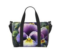 Gym Bags Small Pansy Perfection Duffel Bag Overnight Bag with Shoe Compartment Carryon Bag for Men Women, Pansy Perfection, One Size