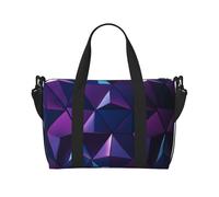 Gym Bags Small Peony Flowers Rose Duffel Bag Overnight Bag with Shoe Compartment Carryon Bag for Men Women, Purple Geometric, One Size