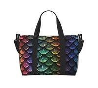 Gym Bags Small Pomeranian Duffel Bag Overnight Bag with Shoe Compartment Carryon Bag for Men Women, Dragon Scale, One Size