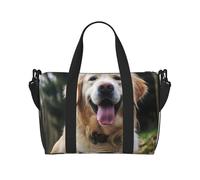 Gym Bags Small Purple butterfly and flowers Duffel Bag Overnight Bag with Shoe Compartment Carryon Bag for Men Women, Funny Golden Retriever, One Size