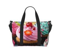 Gym Bags Small Purple Morning Glory Duffel Bag Overnight Bag with Shoe Compartment Carryon Bag for Men Women, Cupcake, One Size