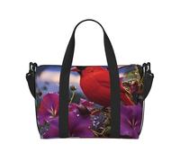 Gym Bags Small Purple Morning Glory Duffel Bag Overnight Bag with Shoe Compartment Carryon Bag for Men Women, Purple Morning Glory, One Size