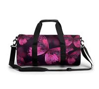 Gym Bags Small Red Cherry Pattern Duffel Bag Overnight Bag with Shoe Compartment Carryon Bag for Men Women, Butterfly, 17.7in/9in/9in, Art Deco