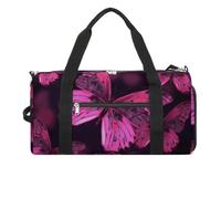 Gym Bags Small Red Cherry Pattern Duffel Bag Overnight Bag with Shoe Compartment Carryon Bag for Men Women, Butterfly, One Size, Art Deco