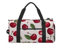 Gym Bags Small Red Cherry Pattern Duffel Bag Overnight Bag with Shoe Compartment Carryon Bag for Men Women, Red cherry pattern, One Size, Art Deco