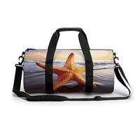 Gym Bags Small Red Cherry Pattern Duffel Bag Overnight Bag with Shoe Compartment Carryon Bag for Men Women, Starfish, 17.7in/9in/9in, Art Deco
