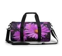 Gym Bags Small Red Cherry Pattern Duffel Bag Overnight Bag with Shoe Compartment Carryon Bag for Men Women, Summer Purple Flower, 17.7in/9in/9in, Art Deco