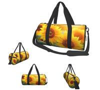 Gym Bags Small Retro Modern Duffel Bag Overnight Bag with Shoe Compartment Carryon Bag for Men Women, Sunflower Flowers, One Size