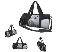 Gym Bags Small Soybean Field Duffel Bag Overnight Bag with Shoe Compartment Carryon Bag for Men Women, Snow Owl, One Size