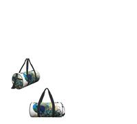 Gym Bags Small Soybean Field Duffel Bag Overnight Bag with Shoe Compartment Carryon Bag for Men Women, Peacock Pattern, One Size