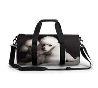 Gym Bags Small Squirrel Duffel Bag Overnight Bag with Shoe Compartment Carryon Bag for Men Women, french poodle, 17.7in/9in/9in, Art Deco