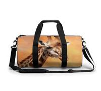 Gym Bags Small Squirrel Duffel Bag Overnight Bag with Shoe Compartment Carryon Bag for Men Women, Giraffe, 17.7in/9in/9in, Art Deco