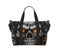 Gym Bags Small Squirrel Just Laying Duffel Bag Overnight Bag with Shoe Compartment Carryon Bag for Men Women, Cool Evil Skull, One Size