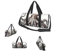 Gym Bags Small Sunset on The Beach Duffel Bag Overnight Bag with Shoe Compartment Carryon Bag for Men Women, Octopus, One Size